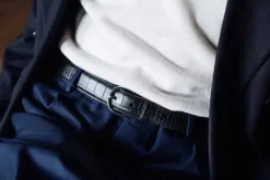 MORJAS Belts>The Belt BlackEmbossed