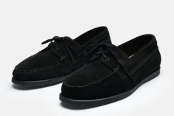 MORJAS Boat Shoes>The Boat Shoe BlackSuede