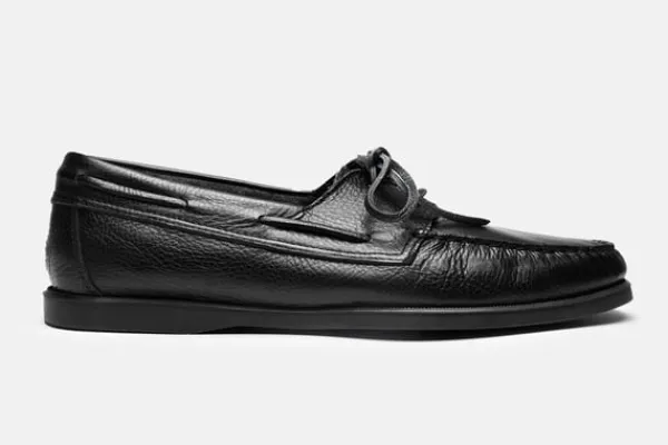 MORJAS Boat Shoes>The Boat Shoe BlackGrain