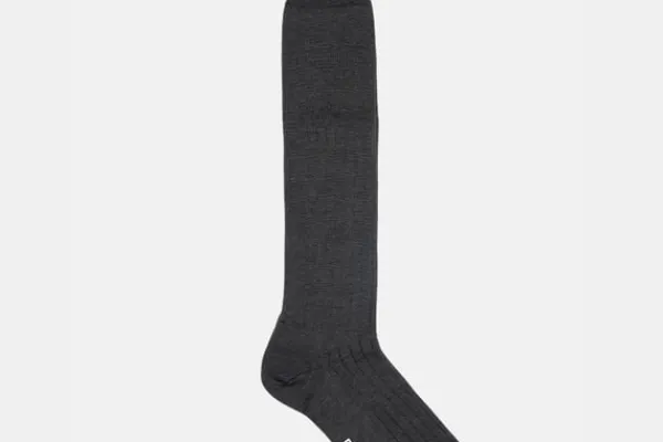 MORJAS Socks>The Sock MidGreyRibbed
