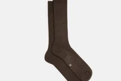 MORJAS Socks>The Wool Sock Mid-BrownRibbed