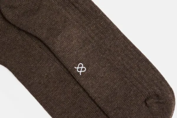 MORJAS Socks>The Wool Sock Mid-BrownRibbed